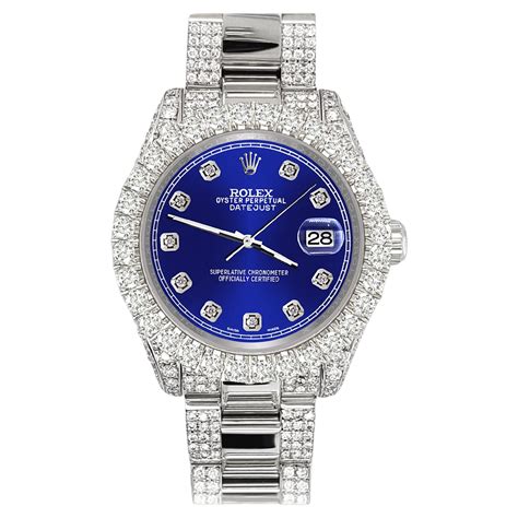 rolex stainless mid size date-just blue dial with diamonds|rolex 178240 price.